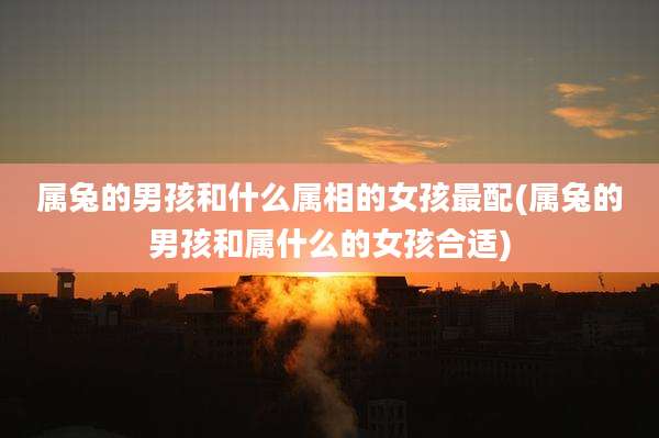 属兔的男孩和什么属相的女孩最配(属兔的男孩和属什么的女孩合适)