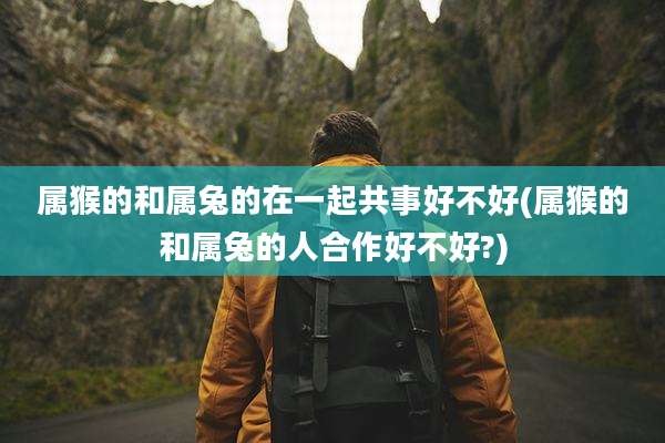 属猴的和属兔的在一起共事好不好(属猴的和属兔的人合作好不好?)
