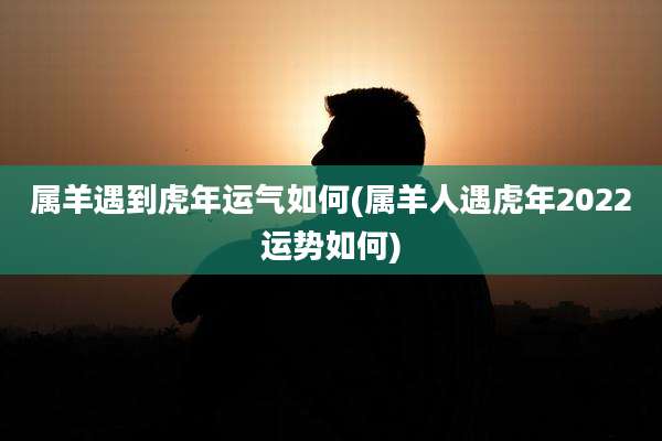 属羊遇到虎年运气如何(属羊人遇虎年2022运势如何)