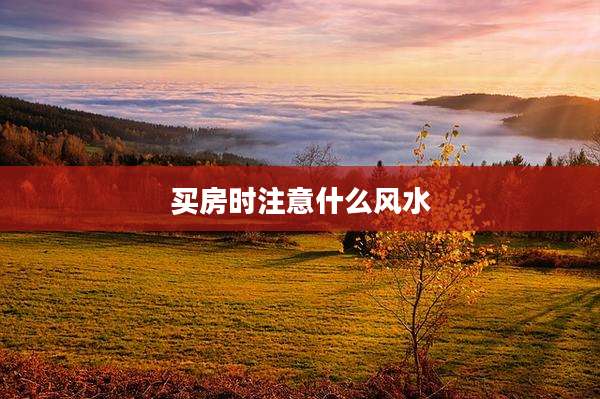 买房时注意什么风水