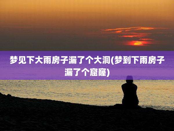 梦见下大雨房子漏了个大洞(梦到下雨房子漏了个窟窿)