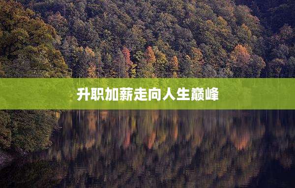 升职加薪走向人生巅峰