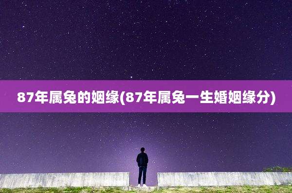 87年属兔的姻缘(87年属兔一生婚姻缘分)