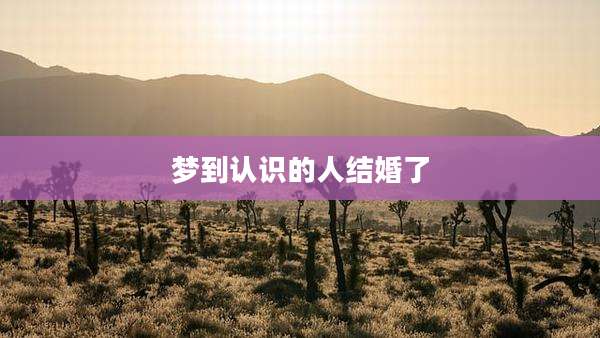 梦到认识的人结婚了