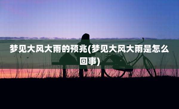 梦见大风大雨的预兆(梦见大风大雨是怎么回事)