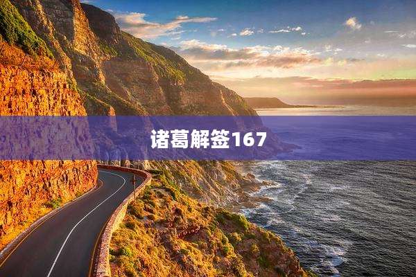 诸葛解签167