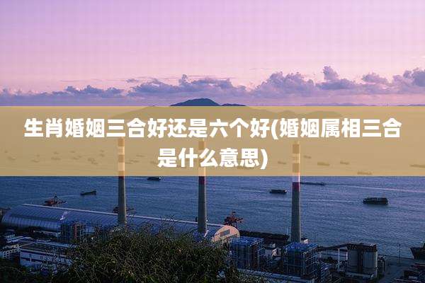 生肖婚姻三合好还是六个好(婚姻属相三合是什么意思)