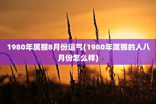1980年属猴8月份运气(1980年属猴的人八月份怎么样)