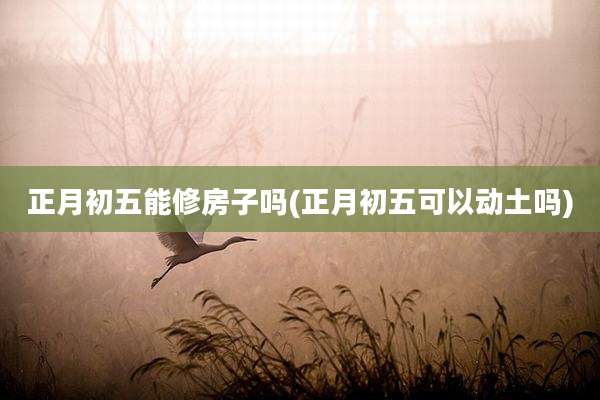正月初五能修房子吗(正月初五可以动土吗)