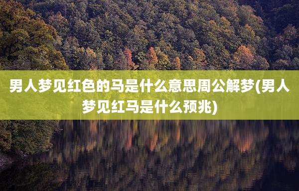 男人梦见红色的马是什么意思周公解梦(男人梦见红马是什么预兆)
