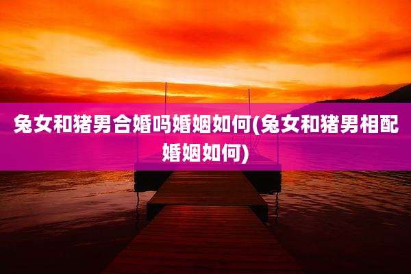 兔女和猪男合婚吗婚姻如何(兔女和猪男相配婚姻如何)