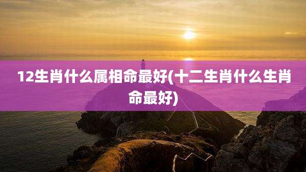 12生肖什么属相命最好(十二生肖什么生肖命最好)
