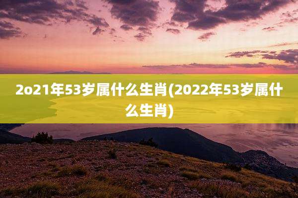 2o21年53岁属什么生肖(2022年53岁属什么生肖)