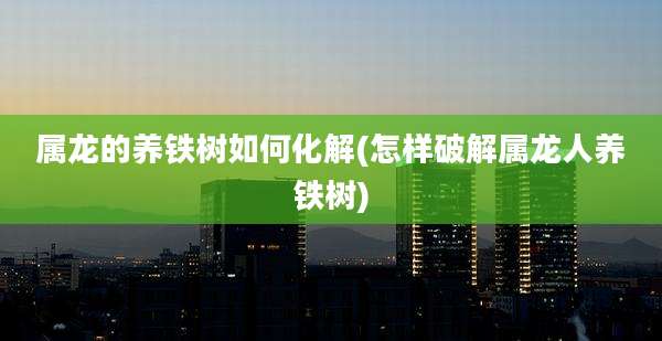 属龙的养铁树如何化解(怎样破解属龙人养铁树)