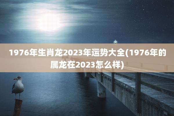 1976年生肖龙2023年运势大全(1976年的属龙在2023怎么样)