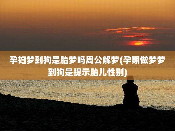 孕妇梦到狗是胎梦吗周公解梦(孕期做梦梦到狗是提示胎儿性别)