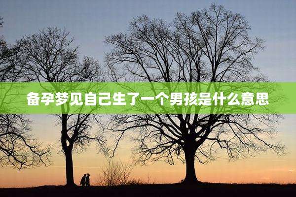 备孕梦见自己生了一个男孩是什么意思