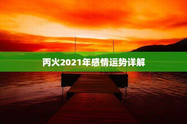 丙火2021年感情运势详解
