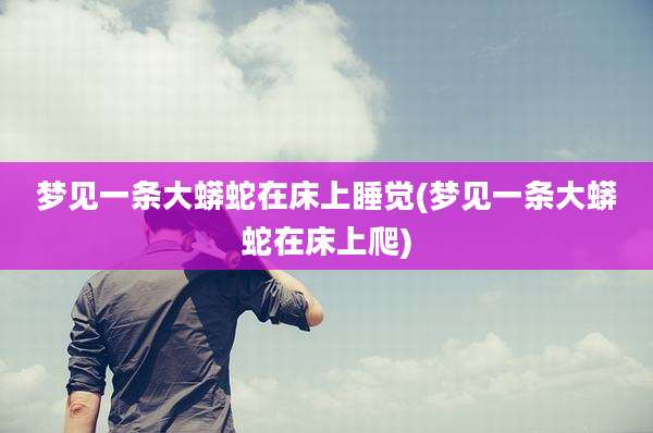 梦见一条大蟒蛇在床上睡觉(梦见一条大蟒蛇在床上爬)