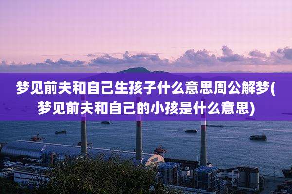 梦见前夫和自己生孩子什么意思周公解梦(梦见前夫和自己的小孩是什么意思)