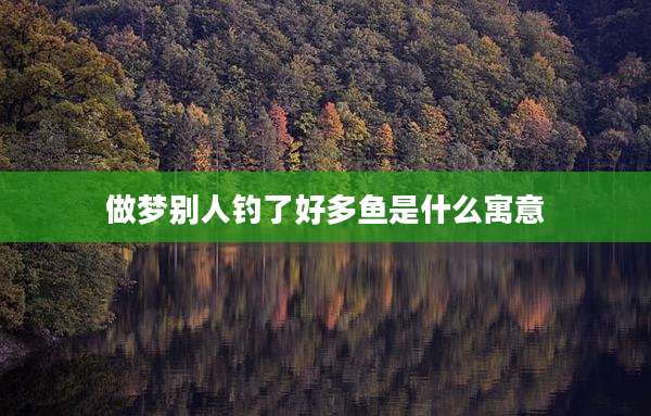 做梦别人钓了好多鱼是什么寓意