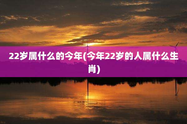22岁属什么的今年(今年22岁的人属什么生肖)