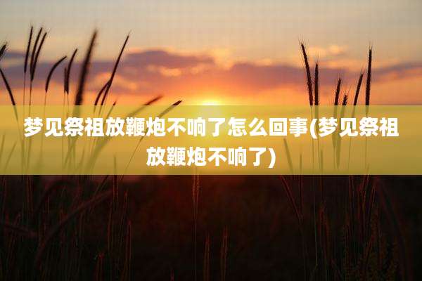 梦见祭祖放鞭炮不响了怎么回事(梦见祭祖放鞭炮不响了)