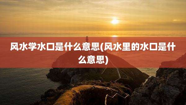 风水学水口是什么意思(风水里的水口是什么意思)