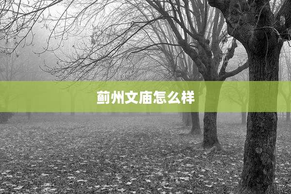 蓟州文庙怎么样