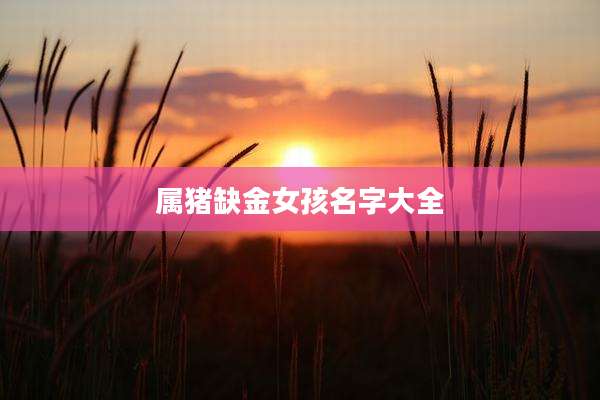 属猪缺金女孩名字大全