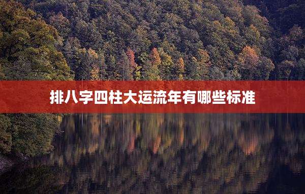 排八字四柱大运流年有哪些标准