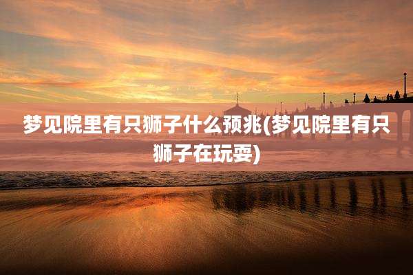 梦见院里有只狮子什么预兆(梦见院里有只狮子在玩耍)