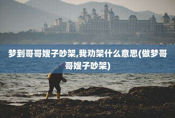 梦到哥哥嫂子吵架,我劝架什么意思(做梦哥哥嫂子吵架)