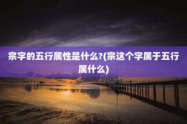 宗字的五行属性是什么?(宗这个字属于五行属什么)