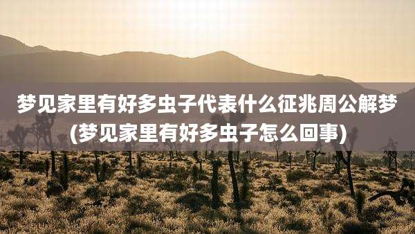 梦见家里有好多虫子代表什么征兆周公解梦(梦见家里有好多虫子怎么回事)