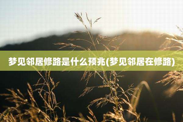 梦见邻居修路是什么预兆(梦见邻居在修路)