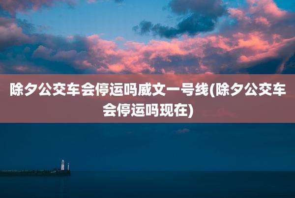 除夕公交车会停运吗威文一号线(除夕公交车会停运吗现在)