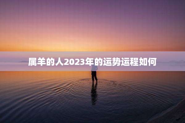 属羊的人2023年的运势运程如何