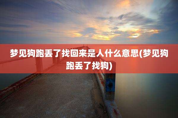 梦见狗跑丢了找回来是人什么意思(梦见狗跑丢了找狗)