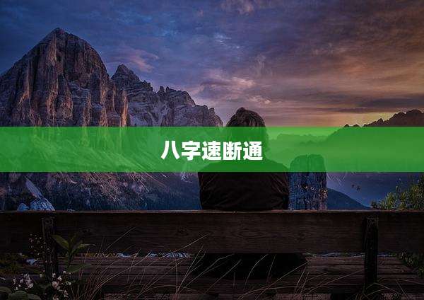 八字速断通