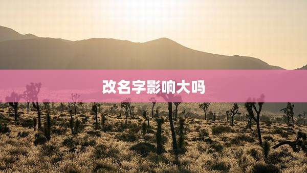 改名字影响大吗