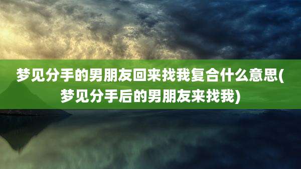 梦见分手的男朋友回来找我复合什么意思(梦见分手后的男朋友来找我)