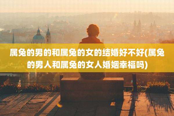 属兔的男的和属兔的女的结婚好不好(属兔的男人和属兔的女人婚姻幸福吗)