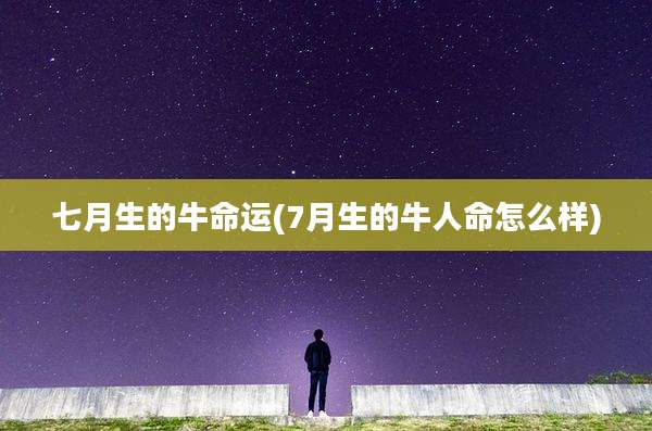 七月生的牛命运(7月生的牛人命怎么样)