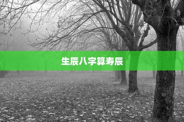 生辰八字算寿辰