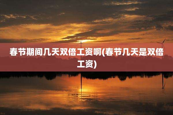 春节期间几天双倍工资啊(春节几天是双倍工资)