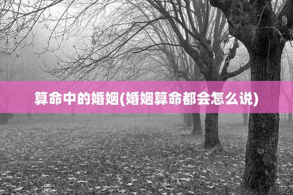 算命中的婚姻(婚姻算命都会怎么说)