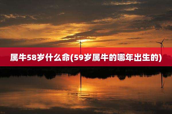 属牛58岁什么命(59岁属牛的哪年出生的)