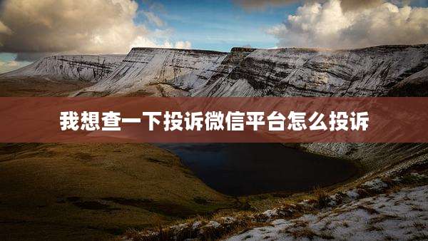 我想查一下投诉微信平台怎么投诉