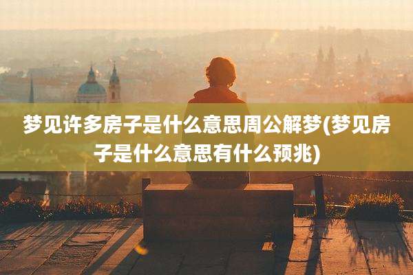 梦见许多房子是什么意思周公解梦(梦见房子是什么意思有什么预兆)